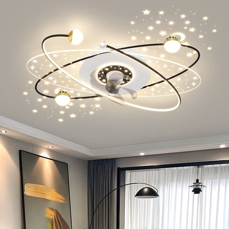Madina Deckenventilator mit Beleuchtung Sternklar, 3 Farben, ∅110CM - Lumpaz