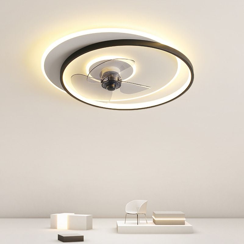 Quinn Deckenventilator mit Beleuchtung Doppel-Ring, 2 Farben, ∅46/56CM - Lumpaz
