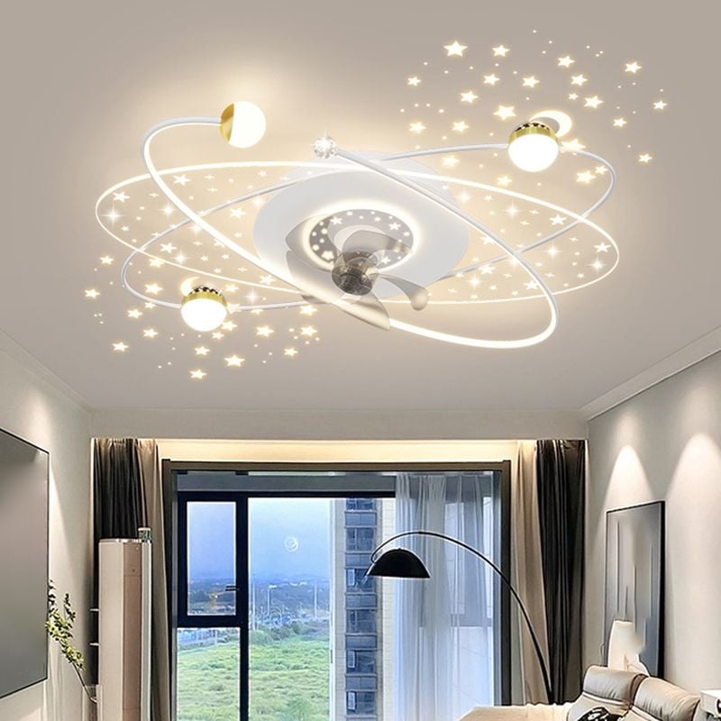 Madina Deckenventilator mit Beleuchtung Sternklar, 3 Farben, ∅110CM - Lumpaz