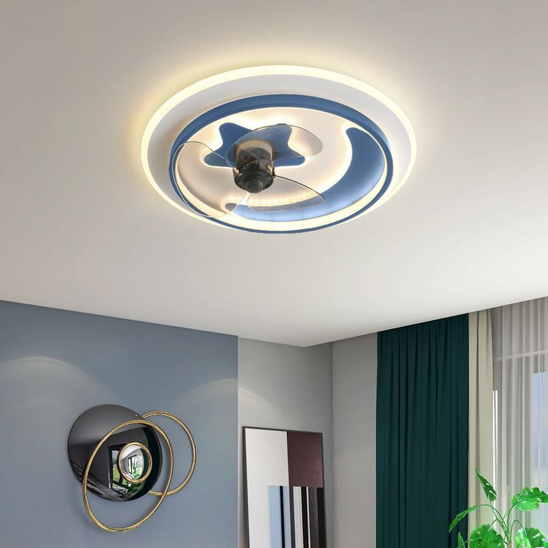 Arisha Deckenventilator mit Beleuchtung Doppel-Ring, 5 Farben, ∅50CM - Lumpaz