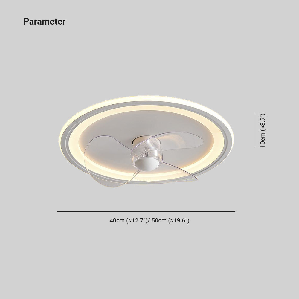 Edge Deckenventilator mit Beleuchtung Ring Weiß, ∅40/50CM - Lumpaz