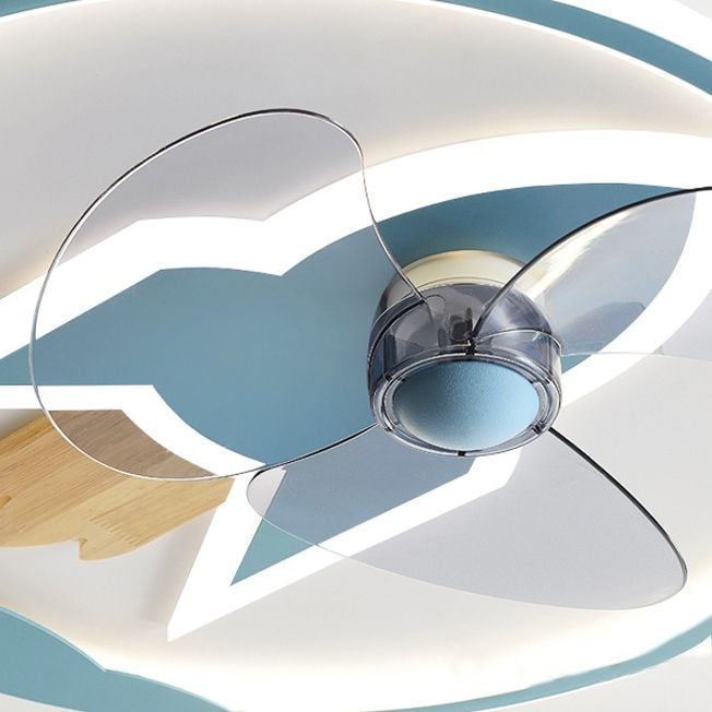 Minori Deckenventilator mit Beleuchtung Raketen-Form, 5 Farben, 2-flammig, ∅46CM/55CM - Lumpaz
