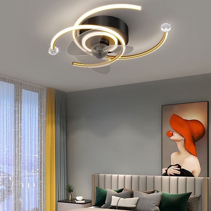 Quinn Deckenventilator mit Beleuchtung 3-Ring, 3 Stile, ∅50/52/53CM - Lumpaz