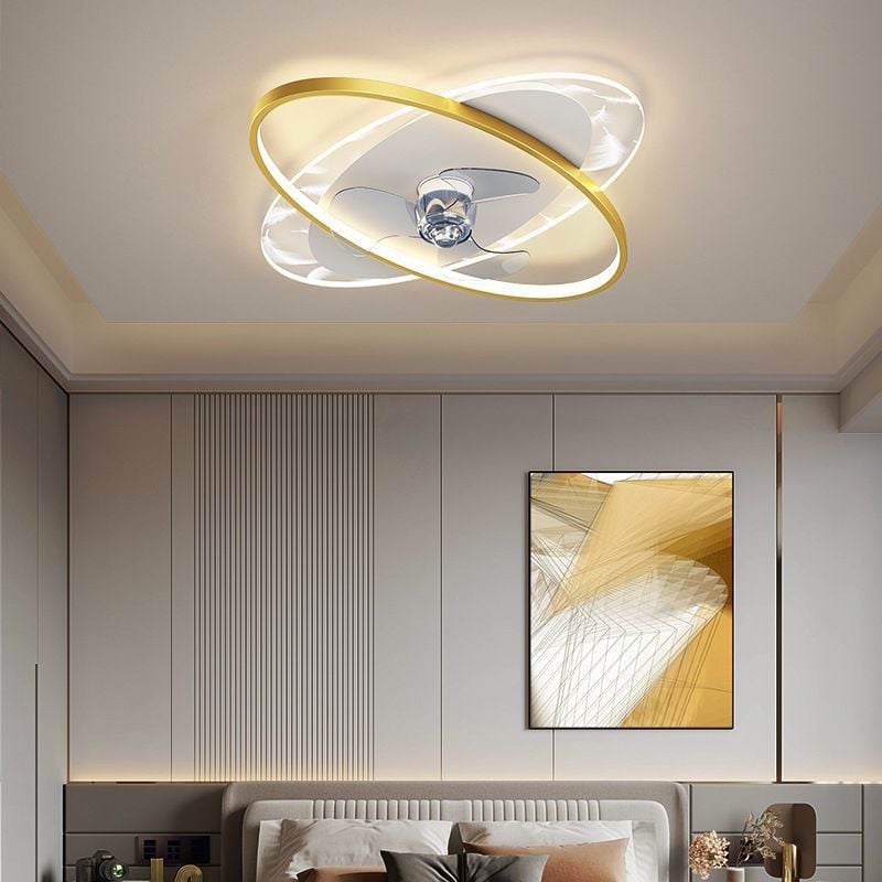Edge Deckenventilator mit Beleuchtung Doppel-Ring, 2 Farben, 55CM Lang - Lumpaz