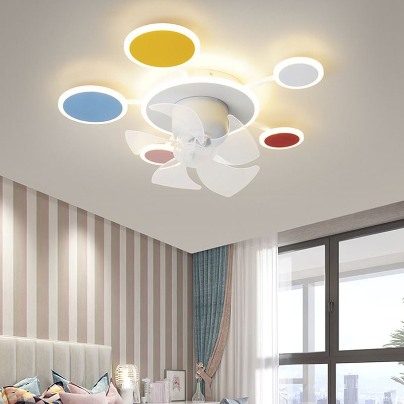 Minori Deckenventilator mit Beleuchtung Wolke, 3 Farben, 55CM/58CM Lang - Lumpaz
