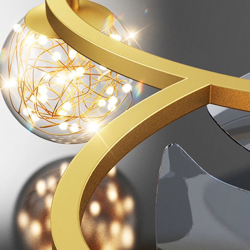 Madina Deckenventilator mit Beleuchtung Sternklar Gold, 7-Blatt, ∅58CM - Lumpaz