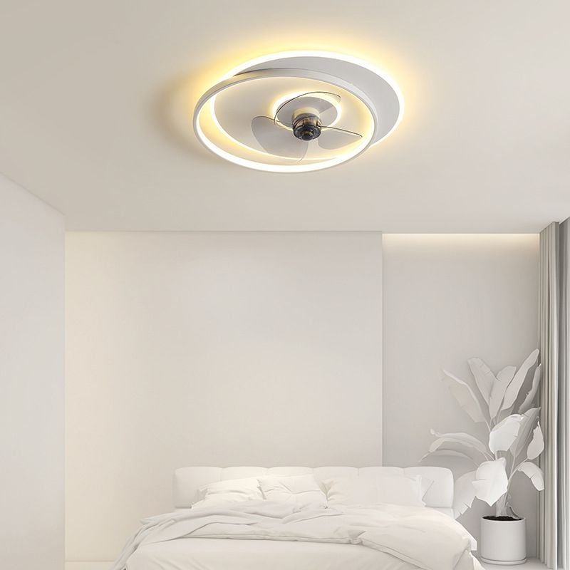 Quinn Deckenventilator mit Beleuchtung Doppel-Ring, 2 Farben, ∅46/56CM - Lumpaz