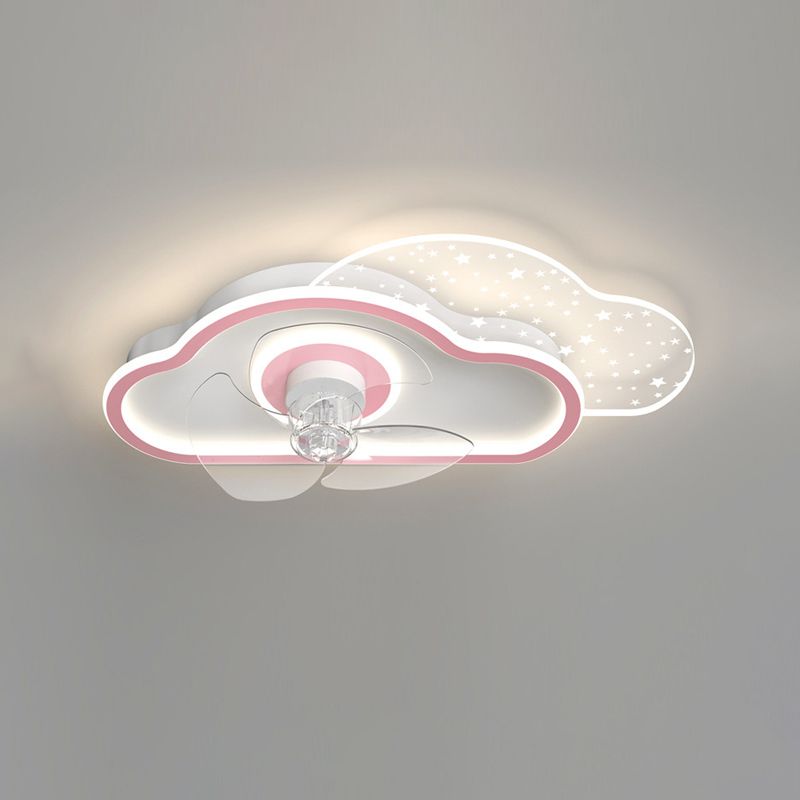 Minori Deckenventilator mit Beleuchtung Wolke & Flugzeug, 2 Farben, ∅53/58CM - Lumpaz