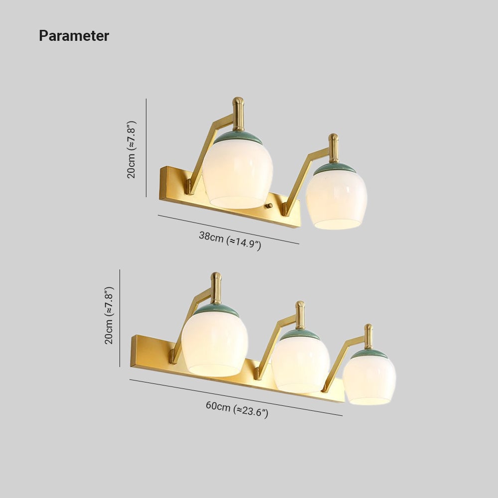 Lottie Spiegelfront Wandleuchte Kuppel, 2/3-flammig - Lumpaz