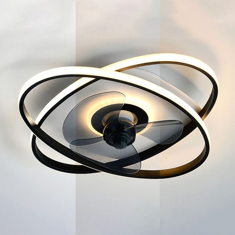 Arisha Deckenventilator mit Beleuchtung Doppel-Ring, 5 Farben, ∅50CM - Lumpaz