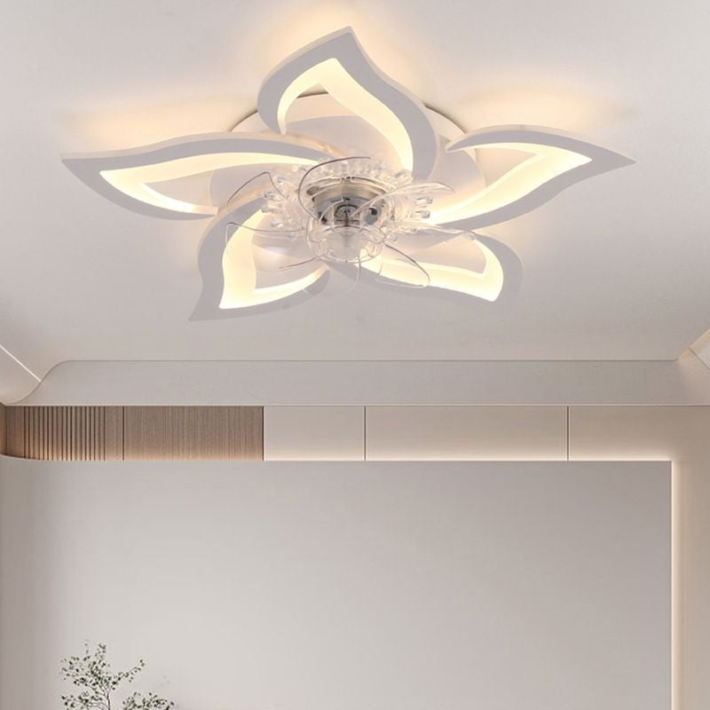 Hana Deckenventilator mit Beleuchtung Blume, 2 Farben, ∅65CM - Lumpaz
