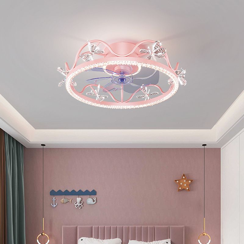 Minori Deckenventilator mit Beleuchtung Schneeflocke, 4 Farben, ∅52CM/52CM - Lumpaz