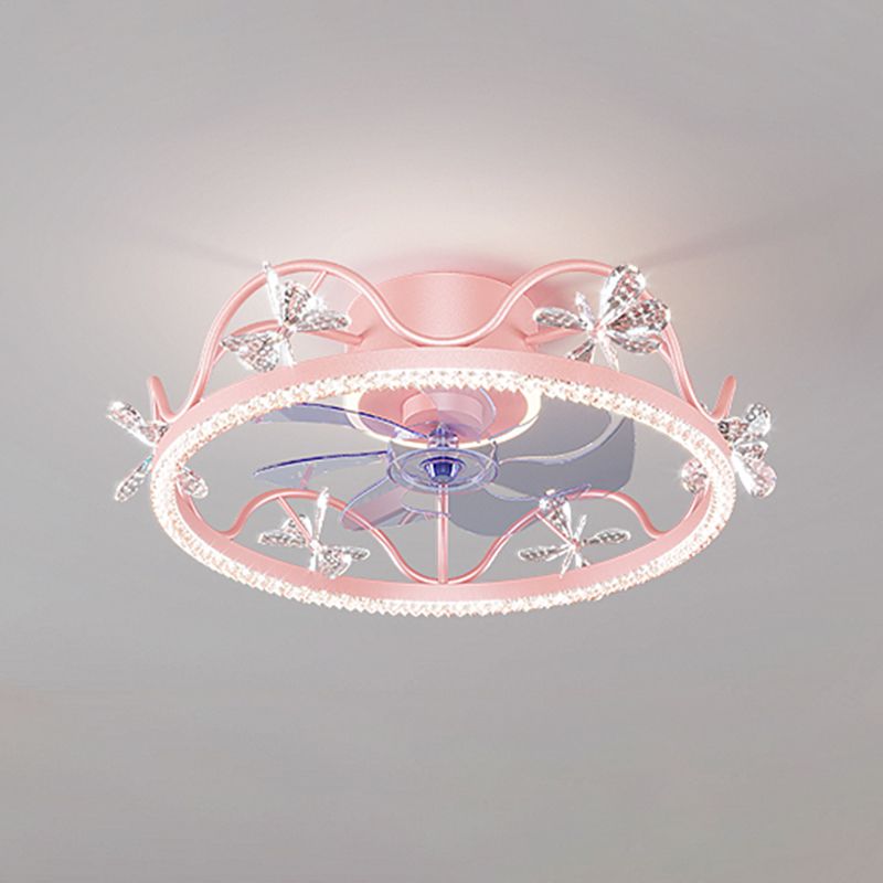 Minori Deckenventilator mit Beleuchtung Schneeflocke, 4 Farben, ∅52CM/52CM - Lumpaz