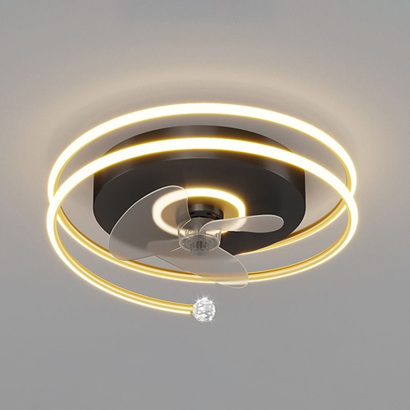 Quinn Deckenventilator mit Beleuchtung 3-Ring, 3 Stile, ∅50/52/53CM - Lumpaz