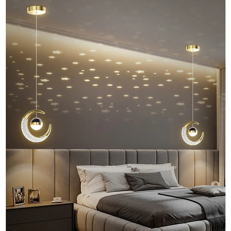 Madina LED Pendelleuchte Mond Sternenklar - Lumpaz