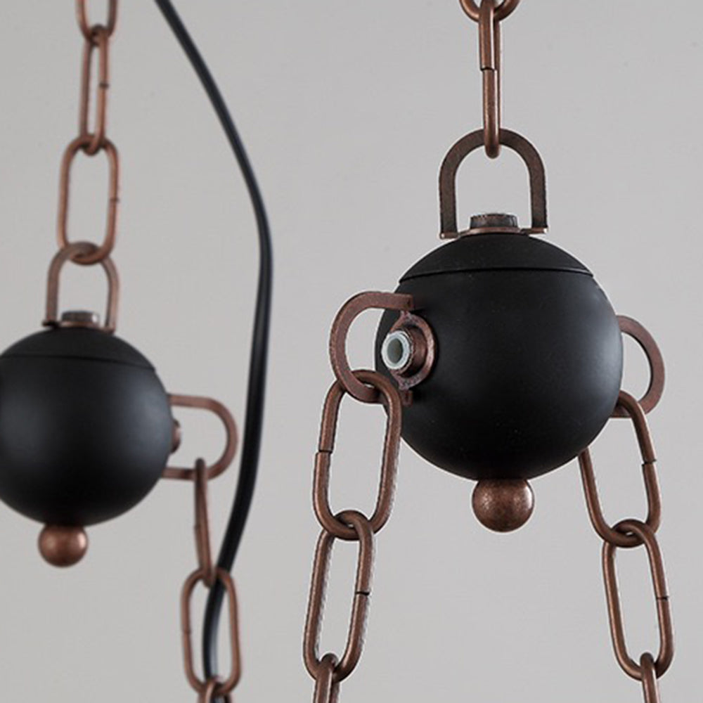 Austin Pendelleuchte, Metall & Holz, 6-flammig - Lumpaz
