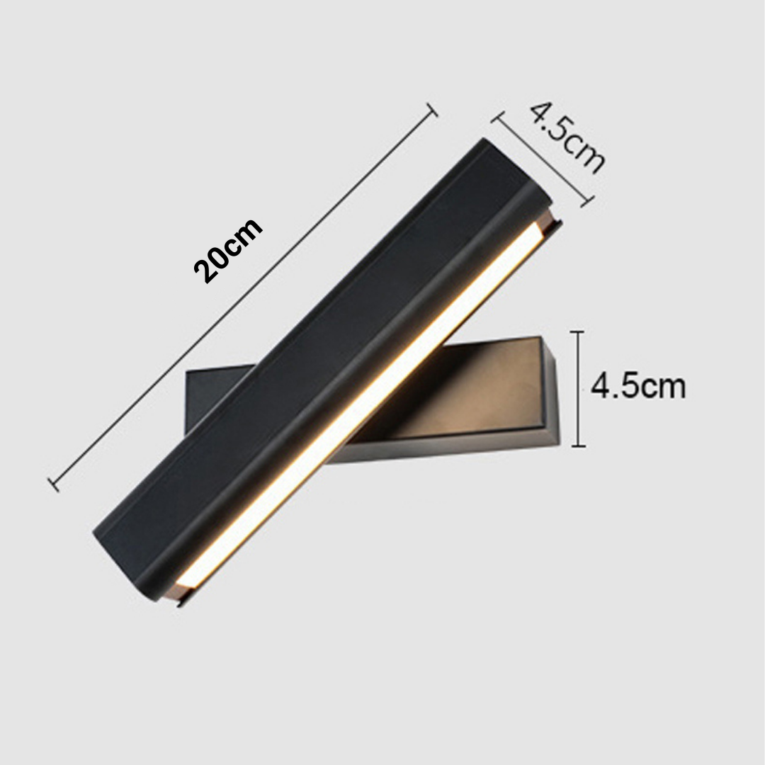Minimalistische LED Wandleuchte aus Aluminium Drehbar für Schlafzimmer - Lumpaz