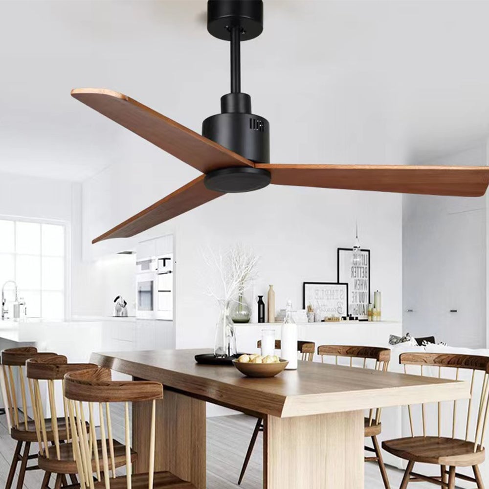 Haydn 3-Blatt Schwarzer Deckenventilator, Metall & ABS, ∅132CM - Lumpaz