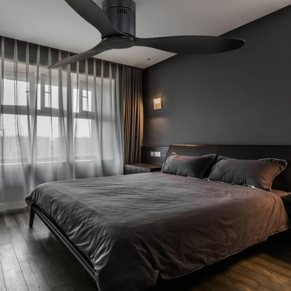Walters 3-Blatt Deckenventilator mit Beleuchtung, Schwarz, 2 Farbe, ∅115CM - Lumpaz