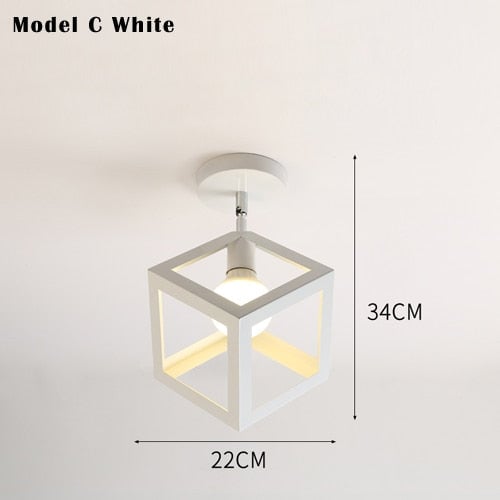 Vintage Deckenlampe E27 Schwarz/Weiß Verstellrichtung LED Deckenleuchten - Lumpaz