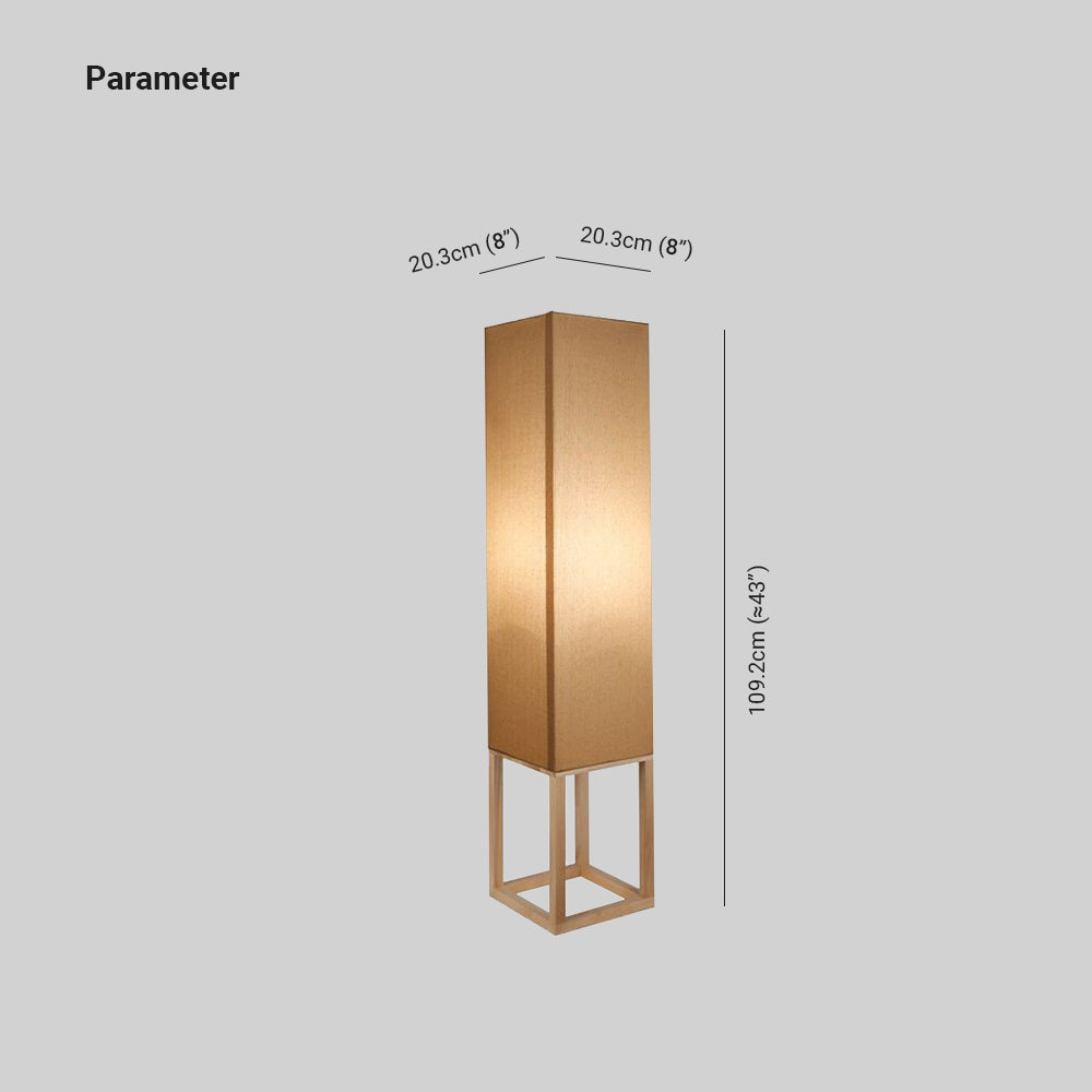 Ozawa Rechteckige Stehlampe, Holz & Textil, 119CM Lang - Lumpaz