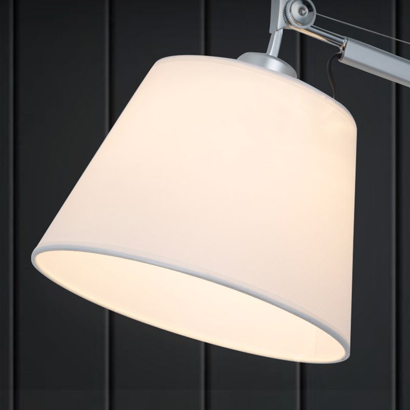Brady Silberne Verstellbare Wandleuchte, Metall & Textil - Lumpaz
