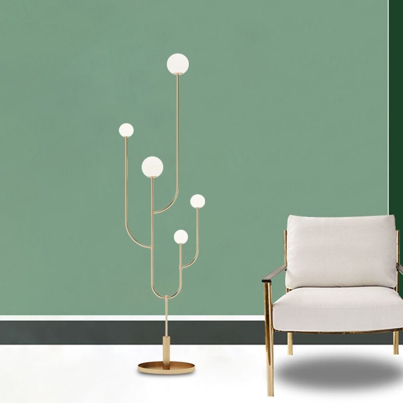 Valentina Kaktus Stehlampe, Messing & Glas, 180CM Lang - Lumpaz