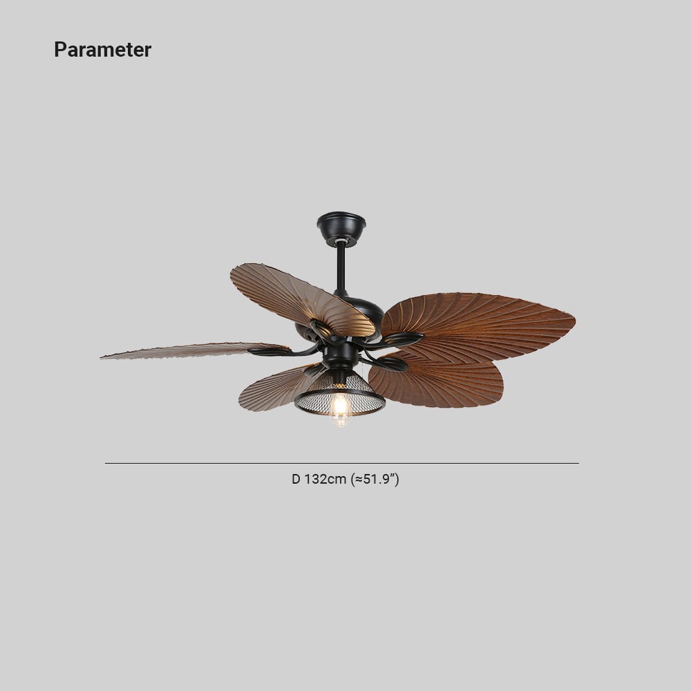Ross 5-Blatt-Deckenventilator mit Beleuchtung/ w Laterne, 1/3/5 -flammig, ∅132CM - Lumpaz