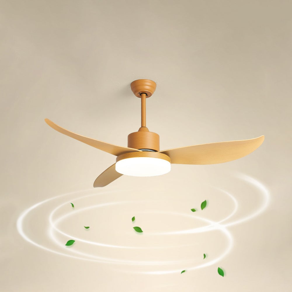Haydn 3 Blätter Deckenventilator mit Beleuchtung, Metall & Acryl, ∅95/112CM - Lumpaz