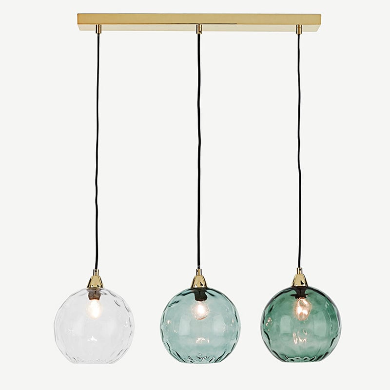Hailie Pendelleuchte aus buntem Glas, 3 flammig - Lumpaz