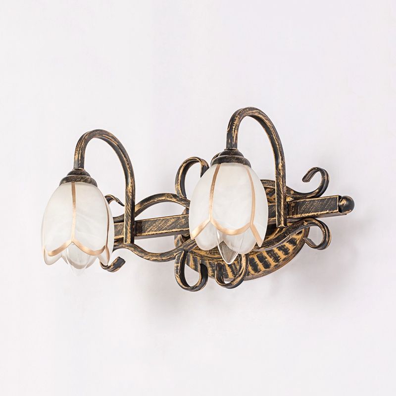 Félicie Antike Messing Spiegel Front Vanity Wandleuchte, 2/3-flammig - Lumpaz