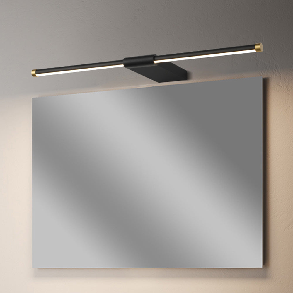 Edge Spiegelfront Waschtisch-Wandleuchte, Schwarz & Gold, L 40/50/60/70CM - Lumpaz