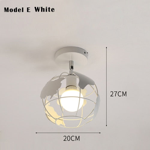 Vintage Deckenlampe E27 Schwarz/Weiß Verstellrichtung LED Deckenleuchten - Lumpaz