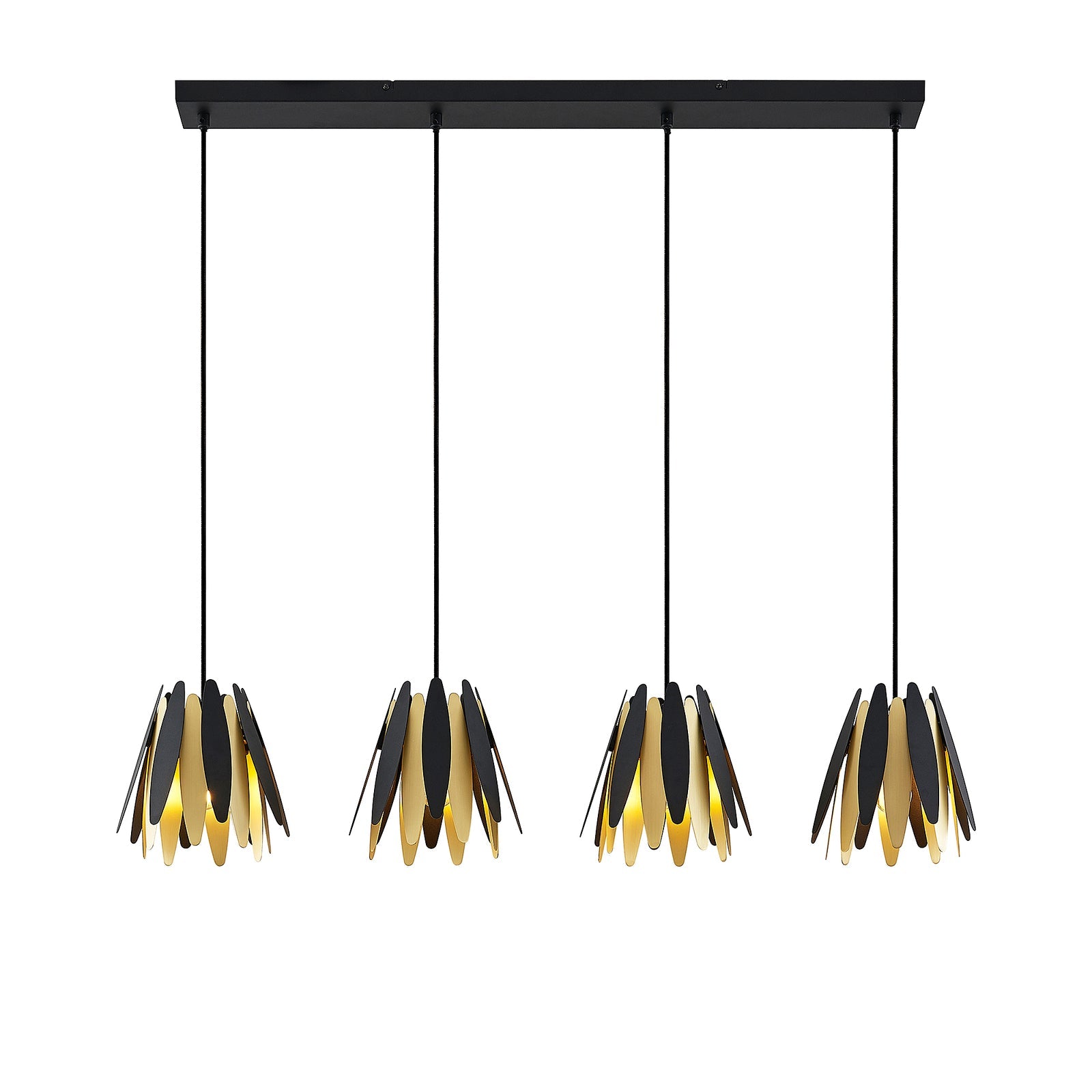 Nazifa Schwarz & Gold Cluster Pendelleuchte, 1/4-flammig - Lumpaz