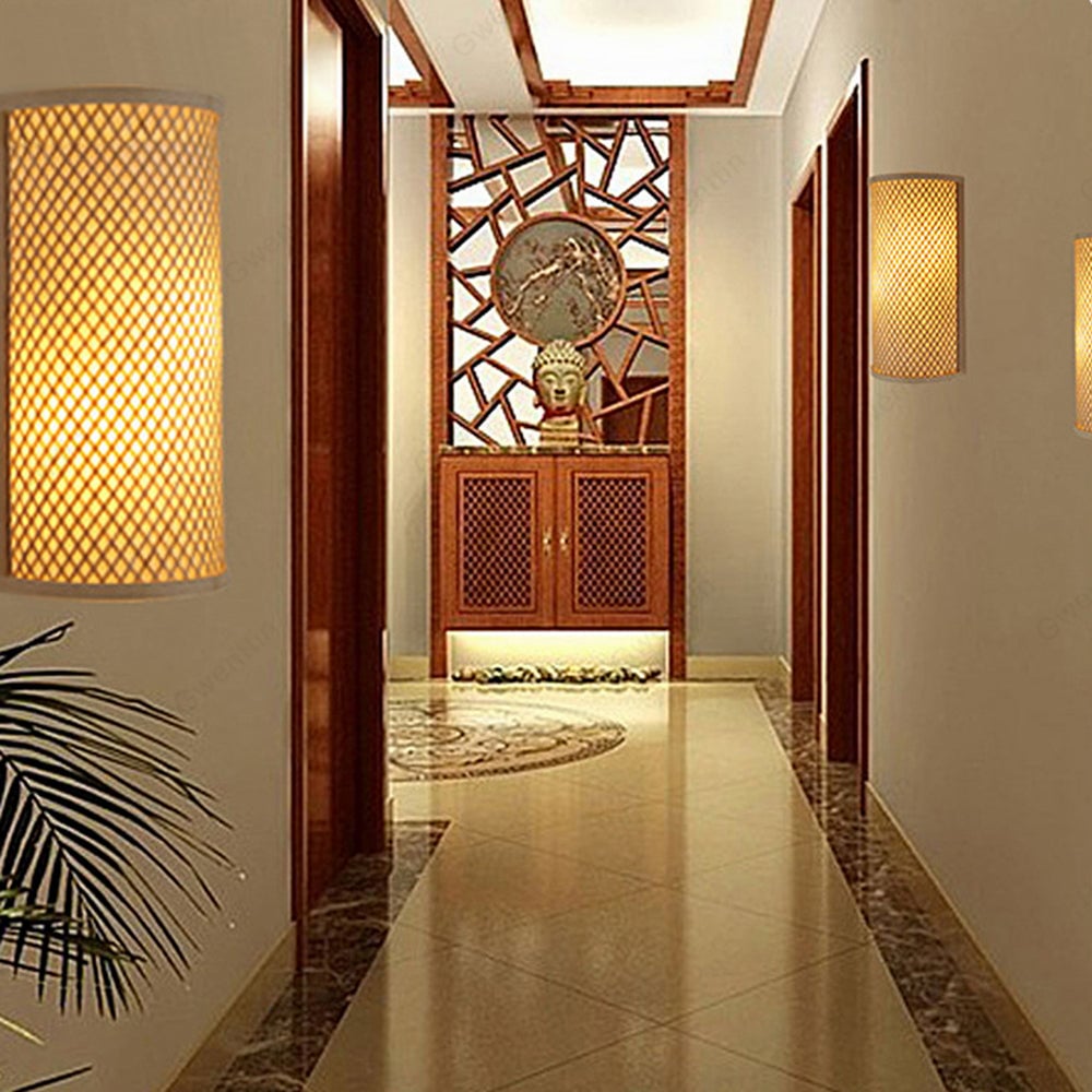 Muto Bamboo Weben Wandleuchte, 2 Stile - Lumpaz