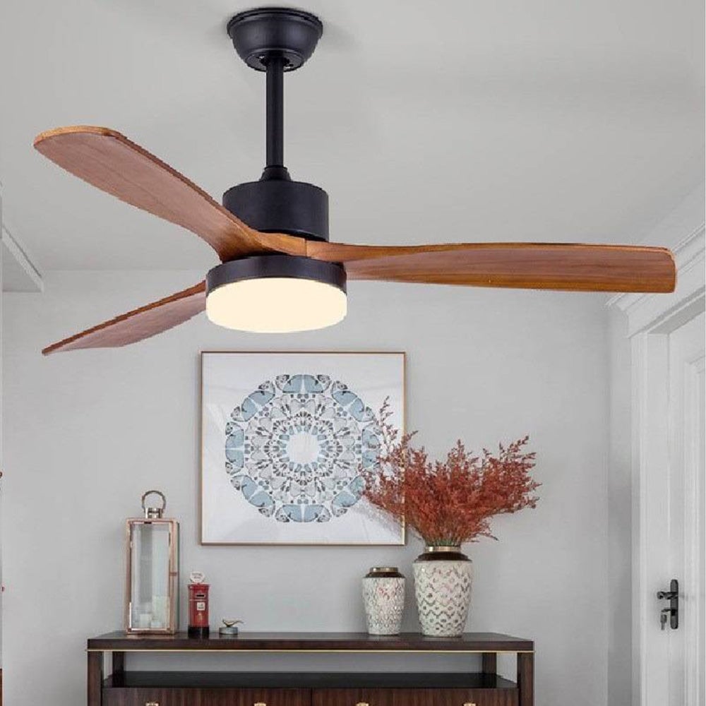 Haydn 3-Blatt-Deckenventilator mit Beleuchtung, Schwarz & Rot, ∅132CM - Lumpaz