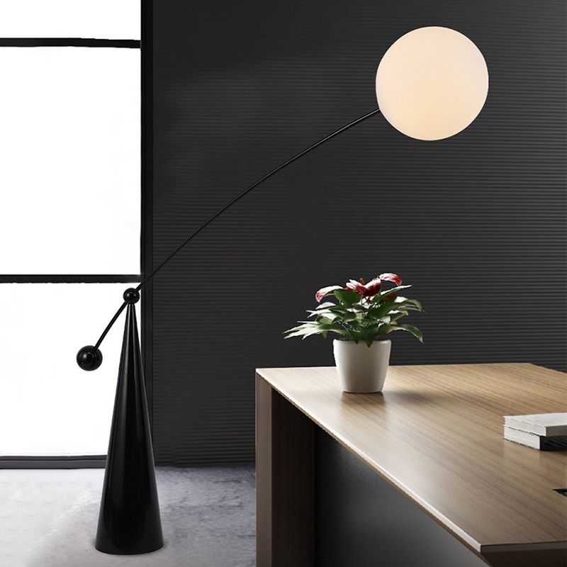 Valentina Bogen Blase Stehleuchte, Milchglas, 152/175CM Lang - Lumpaz