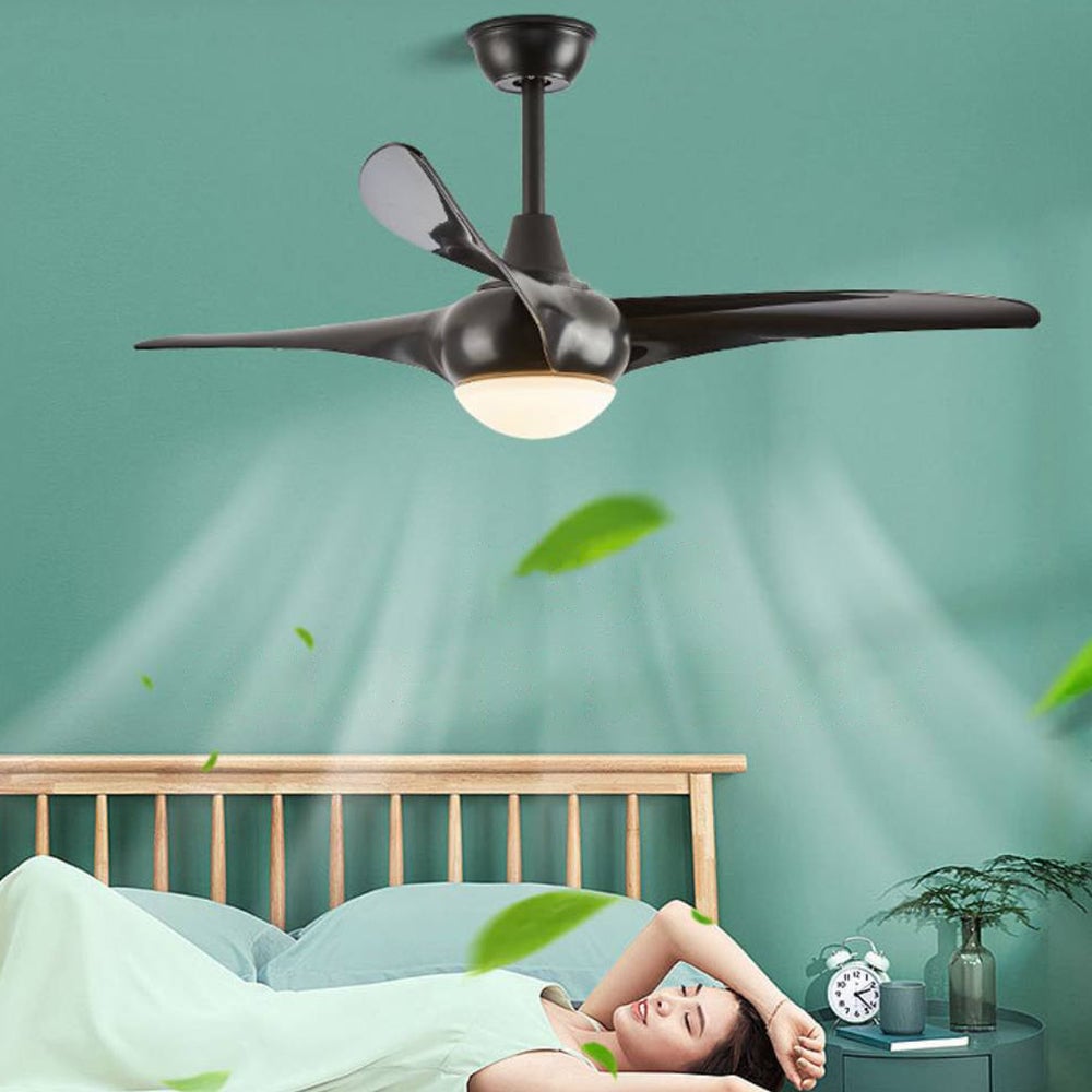 Garner 3-Blatt Deckenventilator mit Beleuchtung, Schwarz & Braun, ∅132CM - Lumpaz