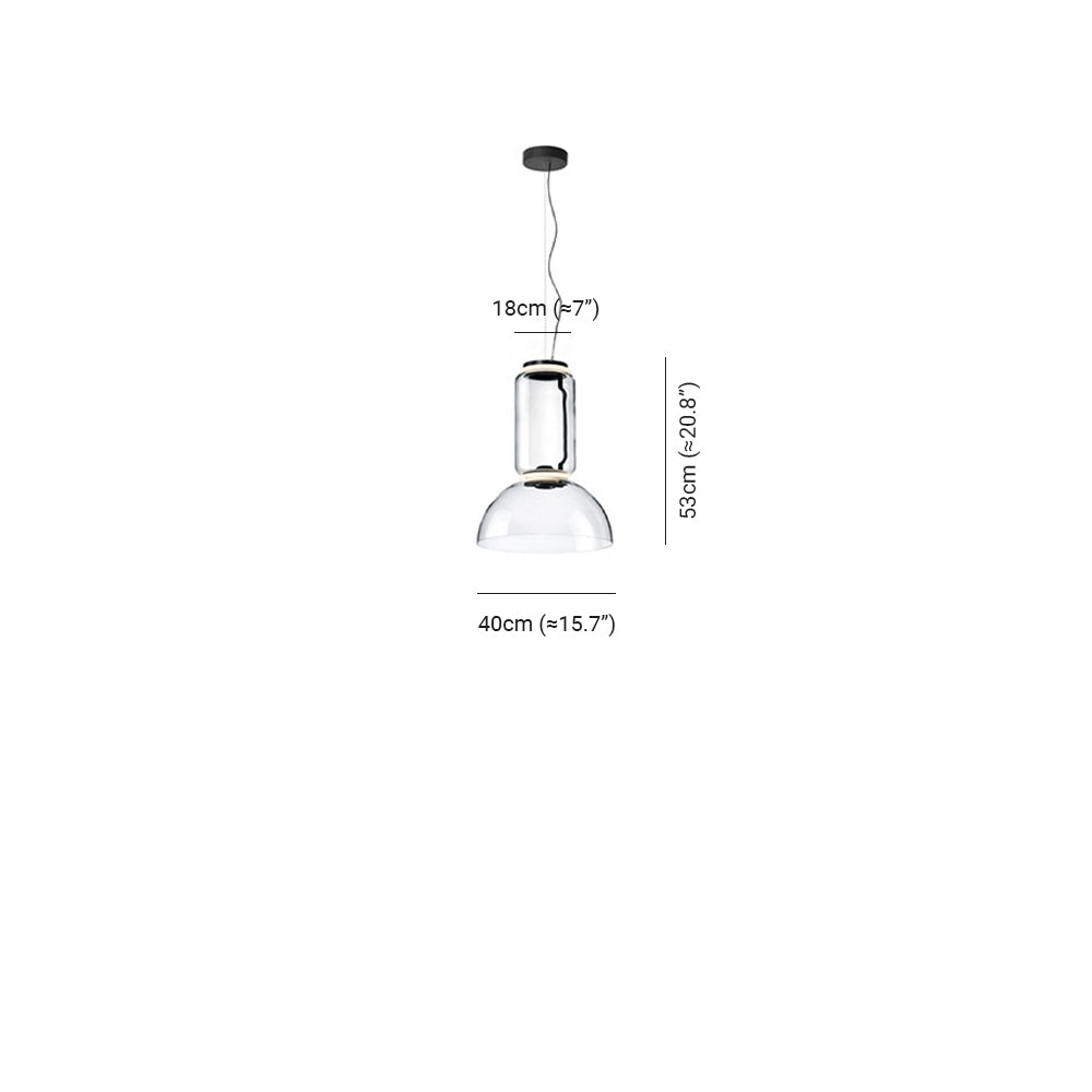 Hailie Glas Pendelleuchte, ∅40CM, L 53CM - Lumpaz
