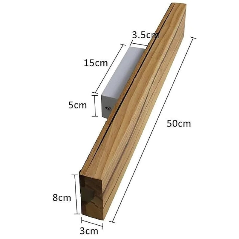 LED Drehbare Log Crack Wandleuchte aus Holz für Schlafzimmer - Lumpaz