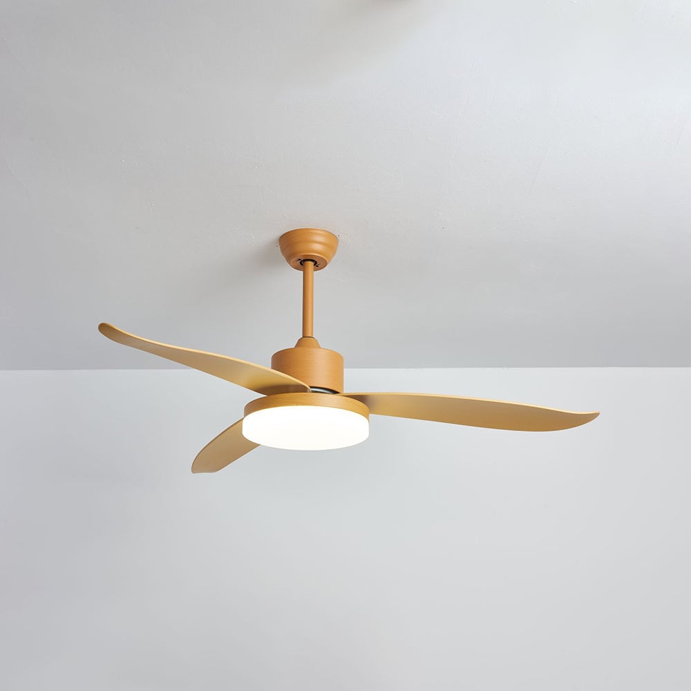 Haydn 3 Blätter Deckenventilator mit Beleuchtung, Metall & Acryl, ∅95/112CM - Lumpaz