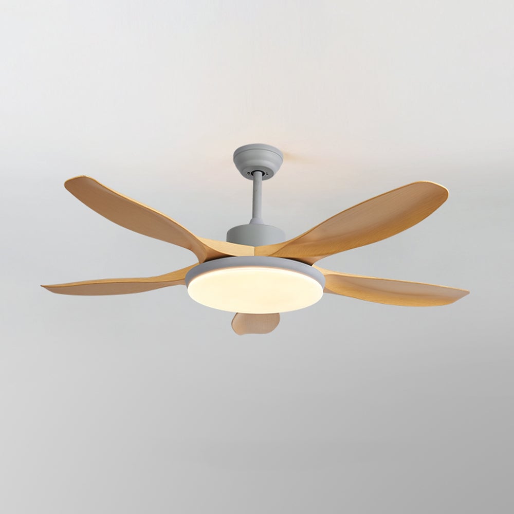 Ozawa 5 Blätter Holz Deckenventilator mit Beleuchtung, 4 Farben, ∅120/130/150CM - Lumpaz