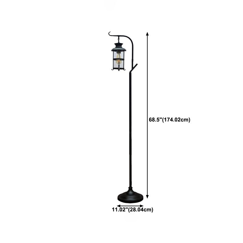 Alessio Laternen Schirm Schwarz Stehlampe mit einem kleinen Tisch, Metall, 4 Farben, 174CM Lang - Lumpaz