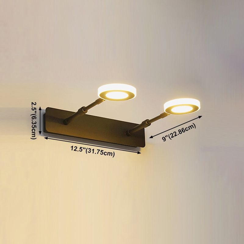 Leigh Schwarze Spiegelfront Waschtisch-Wandleuchte, 2/3/5-flammig - Lumpaz