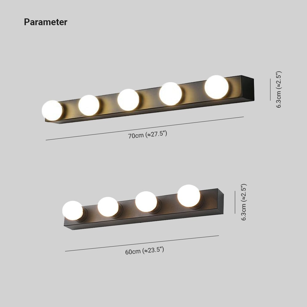 Valentina Spiegelfront Eitelkeit Wandleuchte, 4/5-flammig, 2 Farben - Lumpaz