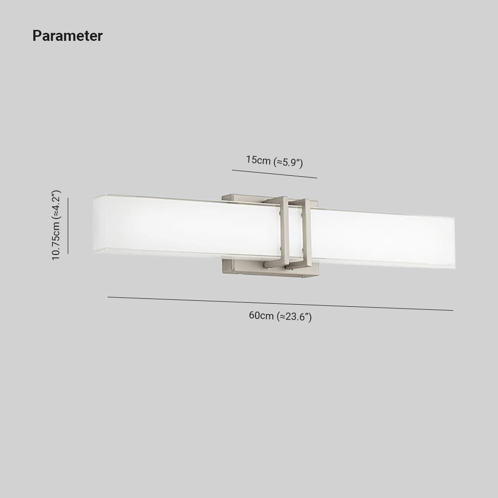 Leigh Nickel Spiegelfront Waschtisch-Wandleuchte, 60CM Lang - Lumpaz