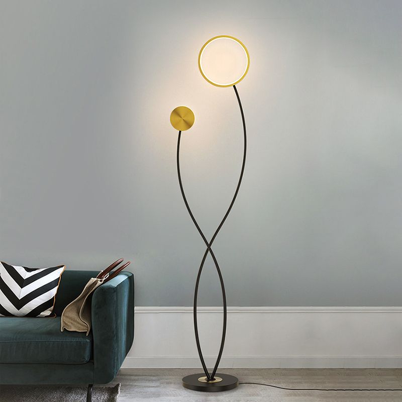 Welle Stehleuchte, 2-flammig, Metall, 170CM Lang - Lumpaz