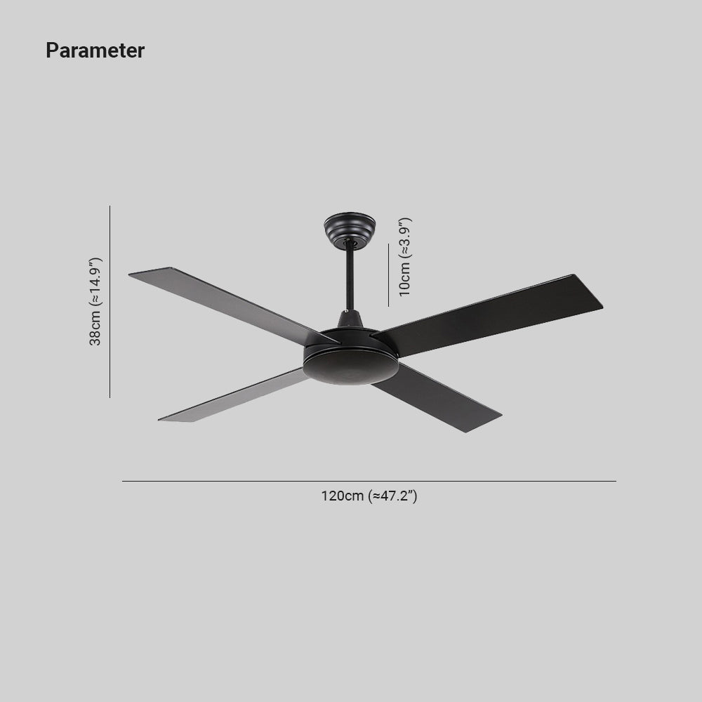 Haydn 4-Blätter Schwarzer Deckenventilator, ∅120CM - Lumpaz