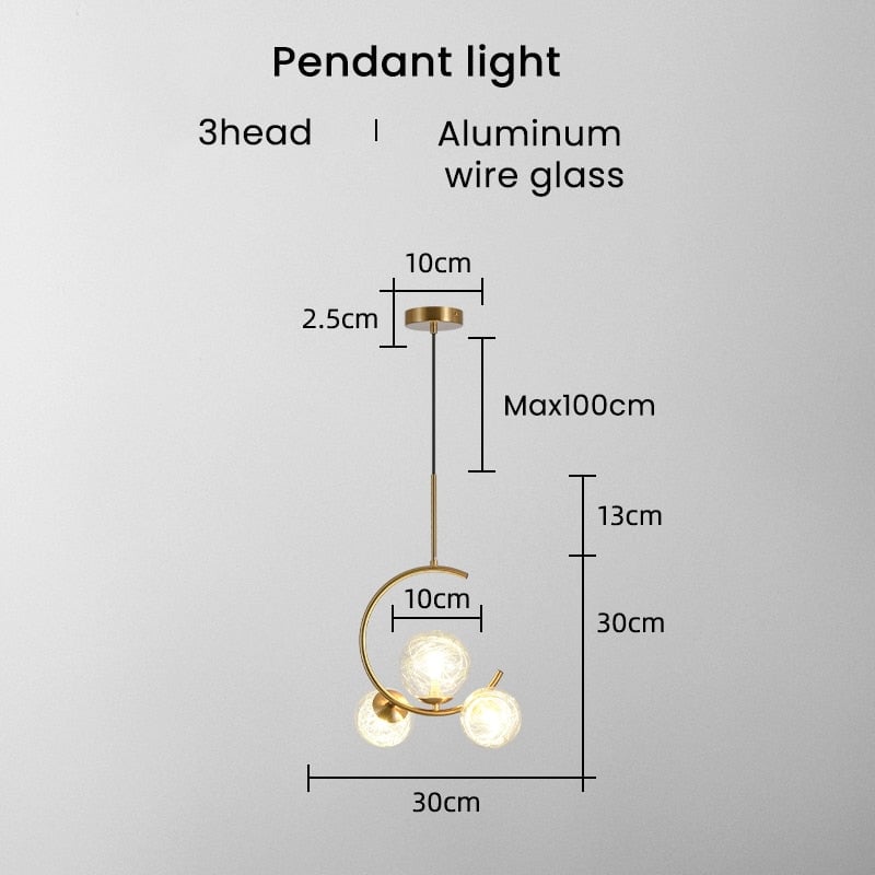 Glaskugel Deckenleuchte Goldene Lampen - Lumpaz