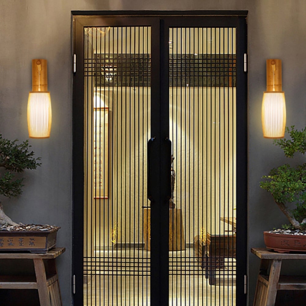 Muto Bamboo Weben Wandleuchte, 4 Stile - Lumpaz